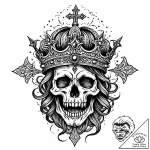 Woven crown devouring light, ink illustration… – style Jaeger Mini – tattoo sketch (13.11.2025 01:43)