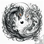 Tat tattoo sketch, fire and water elemental s… – style Jaeger Simple – tattoo sketch (13.11.2025 01:52)