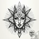 Engraved mask leaking shadows, concept art fo… – style Jagger Old – tattoo sketch (13.11.2025 02:10)