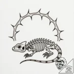 Lizard bones beneath thorned arch, concept ar… – style Flux Inscriptions – tattoo sketch (13.11.2025 02:13)