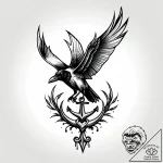 Raven blood dripping from talon, tattoo sketc… – style Jagger Old – tattoo sketch (13.11.2025 02:46)