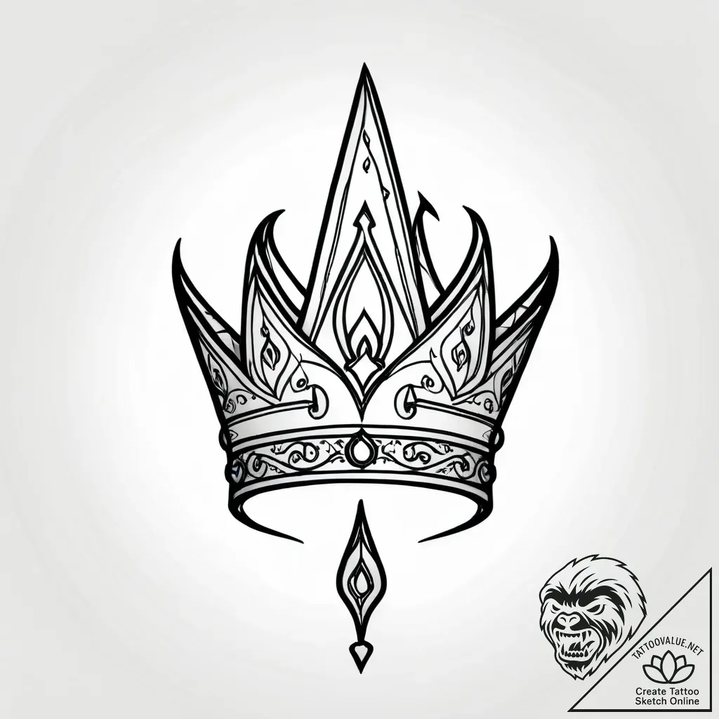 Black veil over molten crown, tattoo flash sh... - style Jagger Old - tattoo sketch (13.11.2025 03:22)