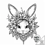 A whimsical bunny ears headband with flowers,… – style Jaeger Mini – tattoo sketch (13.11.2025 03:31)