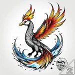 Tattoo sketch, phoenix rising from ashes with… – style Jagger Old – tattoo sketch (13.11.2025 03:34)