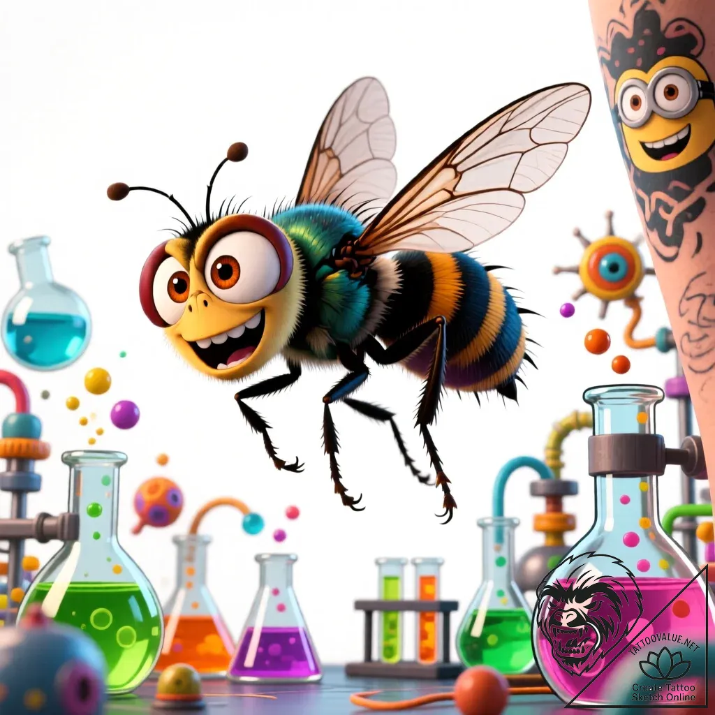 27 р“р°рґрєрёр№ рї (despicable me, 2010) - style Flux Inscriptions - tattoo sketch (13.11.2025 03:49)