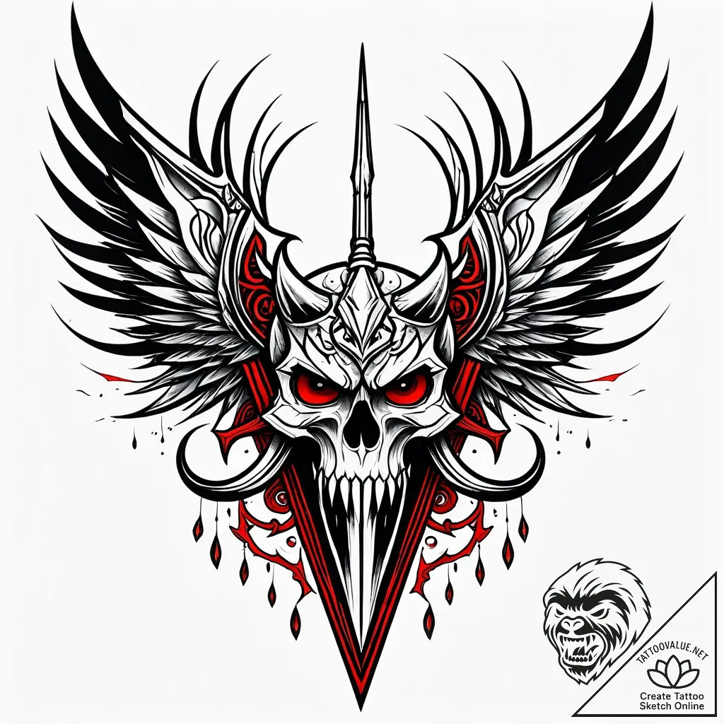 Storm talon piercing bone relic, tattoo flash... - style Jaeger Simple - tattoo sketch (13.11.2025 03:52)