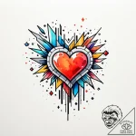 Heart icon, 8-bit pixel style, tattoo line ar… – style Jaeger Simple – tattoo sketch (13.11.2025 04:28)