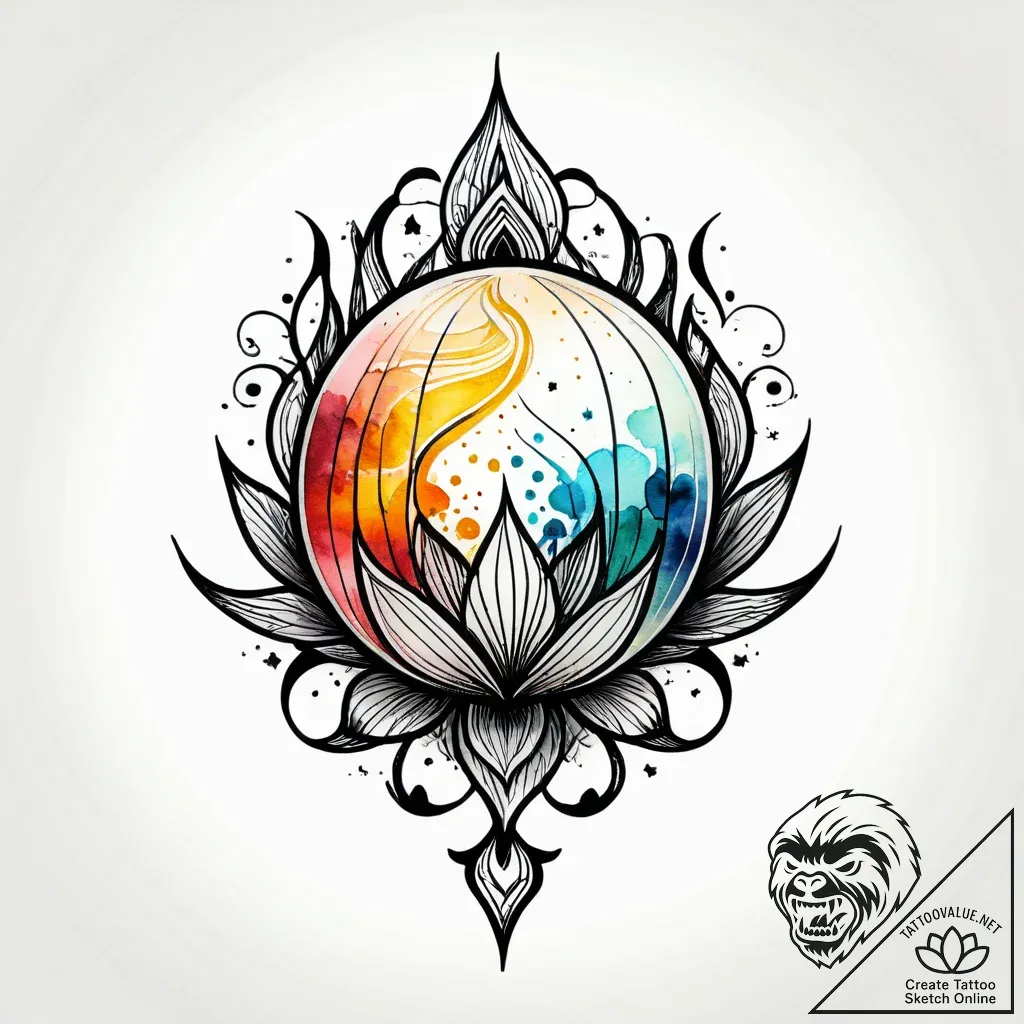 Orb within spectral bloom, artistic tattoo sk... - style Jagger Old - tattoo sketch (13.11.2025 04:34)