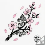 Tat tattoo sketch, traditional japanese sakur… – style Flux Inscriptions – tattoo sketch (13.11.2025 04:49)