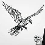 Skeleton of a bird in mid-flight, tattoo flas… – style Jaeger Simple – tattoo sketch (13.11.2025 04:51)