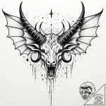 Horned wings devouring starlight, ink illustr… – style Jaeger Mini – tattoo sketch (13.11.2025 04:55)