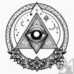 Pyramid eclipsed by twin moons, tattoo sketch… – style Jagger Old – tattoo sketch (13.11.2025 04:58)