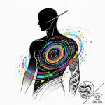 Vortex of data swallowing a human silhouette,… – style Flux Inscriptions – tattoo sketch (13.11.2025 05:13)