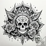 Quartz shell spiraling through stars, tattoo… – style Jaeger Simple – tattoo sketch (13.11.2025 05:16)