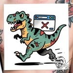 Internet browser error dinosaur, running, tat… – style Flux Inscriptions – tattoo sketch (13.11.2025 05:37)