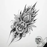 Cartridge, tattoo drawing outline, fine lines… – style Jaeger Simple – tattoo sketch (13.11.2025 05:39)