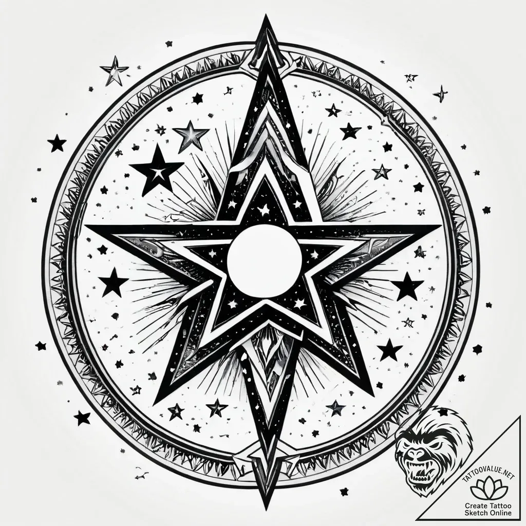 Triptych showing the birth, life, and death o... - style Jagger Old - tattoo sketch (13.11.2025 05:46)