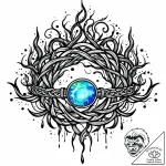 Opal belt coiling through roots, tattoo drawi… – style Jaeger Mini – tattoo sketch (13.11.2025 06:07)