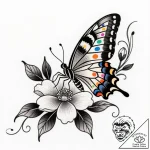 Tat tattoo sketch, butterfly wings detailed w… – style Flux Inscriptions – tattoo sketch (13.11.2025 06:25)