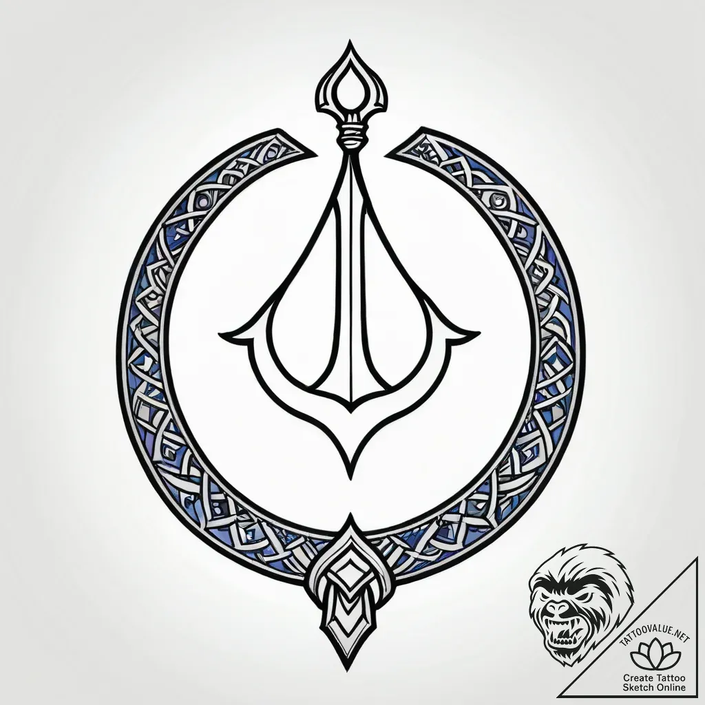 Moon staff crowned with runes, concept art fo... - style Jagger Old - tattoo sketch (13.11.2025 06:34)