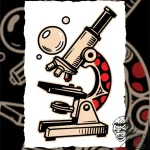 A whimsical bubble in a microscope, magnified… – style Flux Inscriptions – tattoo sketch (13.11.2025 07:01)