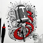 Tat tattoo sketch, singerвђ™s voice visualize… – style Jaeger Simple – tattoo sketch (13.11.2025 07:04)