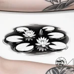 Tat tattoo sketch, tranquil lily pads with wh… – style Flux Inscriptions – tattoo sketch (13.11.2025 07:25)
