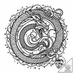 Opal serpent slithering through frost, tattoo… – style Jaeger Mini – tattoo sketch (13.11.2025 07:43)