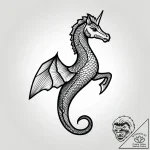 Seahorse with delicate, wing-like fins, tatto… – style Jagger Old – tattoo sketch (13.11.2025 07:46)