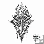 Dagger forming from bone flame, ink illustrat… – style Jaeger Mini – tattoo sketch (13.11.2025 08:07)