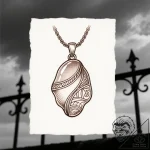 Sea glass pendant beneath iron sky, tattoo li… – style Flux Inscriptions – tattoo sketch (13.11.2025 08:13)