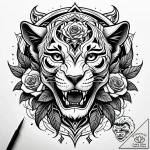 Ashen panther in shattered forest, artistic t… – style Jaeger Simple – tattoo sketch (13.11.2025 08:16)