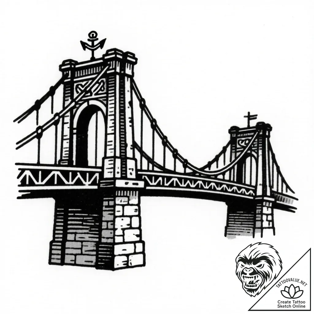 Bridge, stone or suspension, symbolizing conn... - style Flux Inscriptions - tattoo sketch (13.11.2025 08:46)