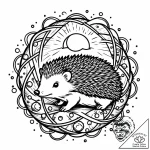 Hedgehog curled around a fragile, glowing orb… – style Jaeger Mini – tattoo sketch (13.11.2025 09:06)