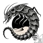 Issus, the scorpion-like creature from “dune”… – style Flux Inscriptions – tattoo sketch (13.11.2025 09:13)