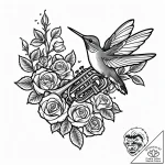 Tat tattoo sketch, hummingbird mid-flight nea… – style Jaeger Mini – tattoo sketch (13.11.2025 09:19)