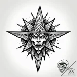 Quartz blade crowned with stars, concept art… – style Jagger Old – tattoo sketch (13.11.2025 09:22)