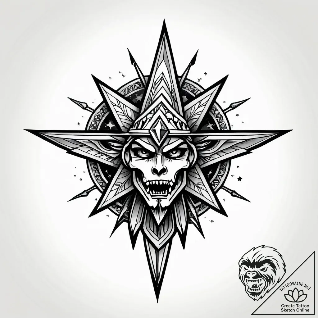Quartz blade crowned with stars, concept art... - style Jagger Old - tattoo sketch (13.11.2025 09:22)