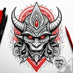 Kobold helmet resting on altar, tattoo line a… – style Jaeger Simple – tattoo sketch (13.11.2025 09:27)