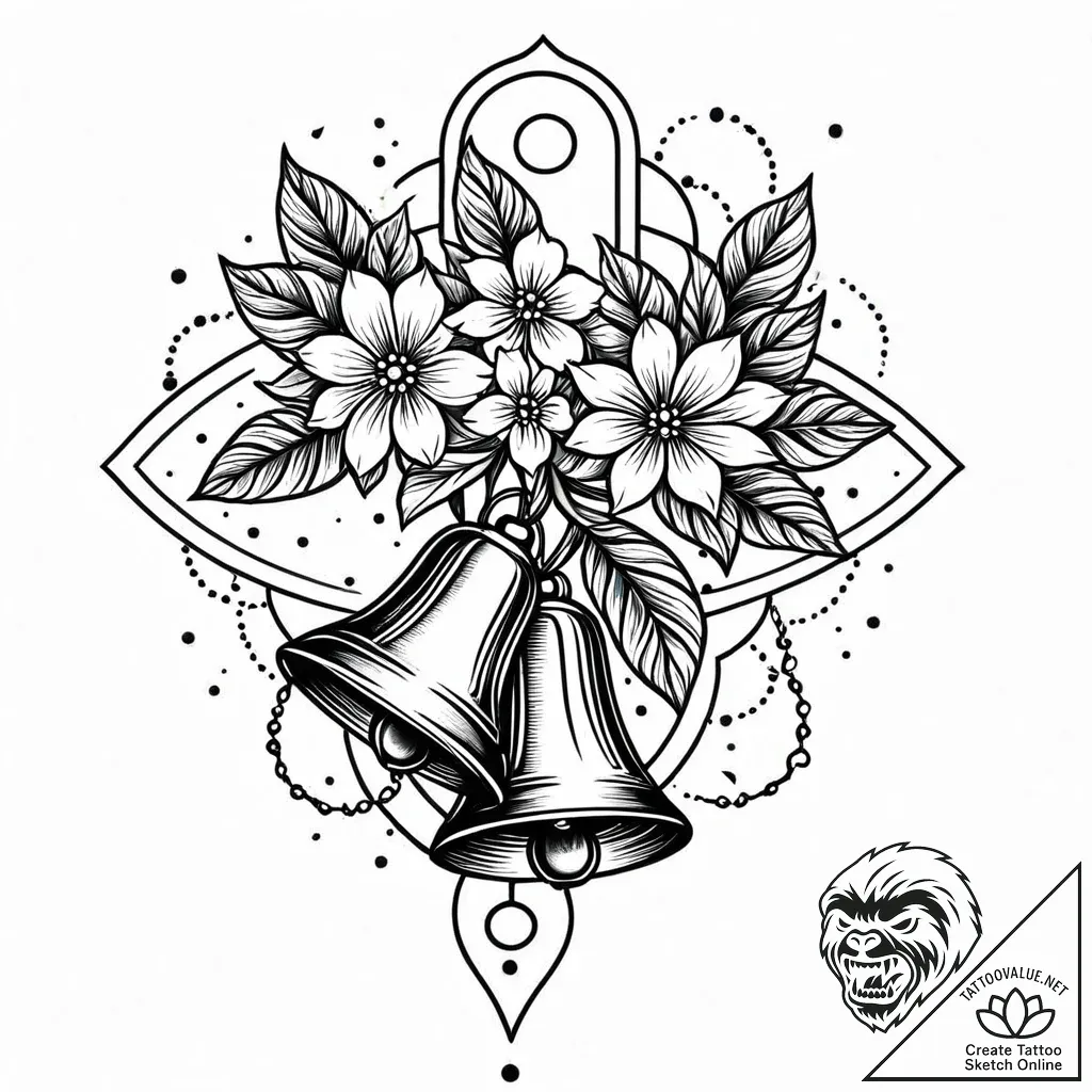 Bells (flower), tattoo flash sheet design, bl... - style Jaeger Mini - tattoo sketch (13.11.2025 09:31)