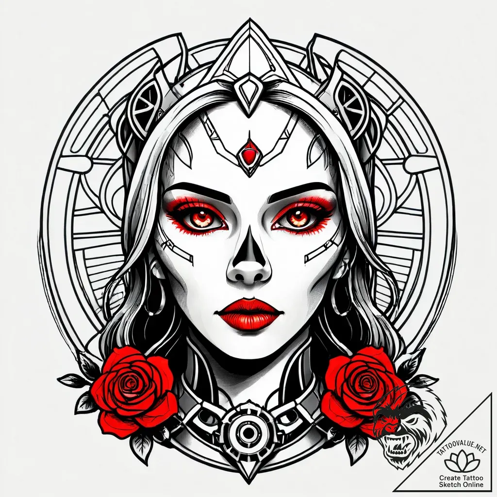 Eskizto, tattoo sketch, cappy serious female... - style Jagger Old - tattoo sketch (13.11.2025 09:34)