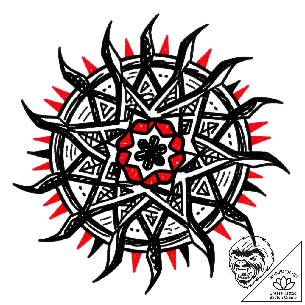 Diatom (microscopic algae) with impossibly in... - style Flux Inscriptions - tattoo sketch (13.11.2025 09:37)