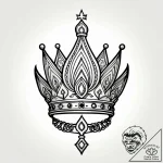 Chain-bound crown levitating, tattoo drawing… – style Jagger Old – tattoo sketch (13.11.2025 09:46)
