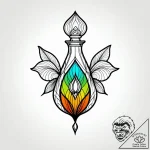 Orchid perfume bottle cracked open, tattoo sk… – style Jagger Old – tattoo sketch (13.11.2025 10:01)