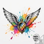 Winged locket, ready to fly away, tattoo flas… – style Flux Inscriptions – tattoo sketch (13.11.2025 10:47)