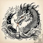 Candle burning at both ends, symbolizing a li… – style Jaeger Simple – tattoo sketch (13.11.2025 10:52)