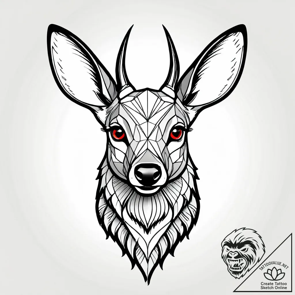 Tattoo sketch, bambiвђ™s face close-up with s... - style Jagger Old - tattoo sketch (13.11.2025 11:02)