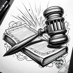 Tat tattoo sketch, judgeвђ™s gavel striking w… – style Jaeger Simple – tattoo sketch (13.11.2025 11:52)