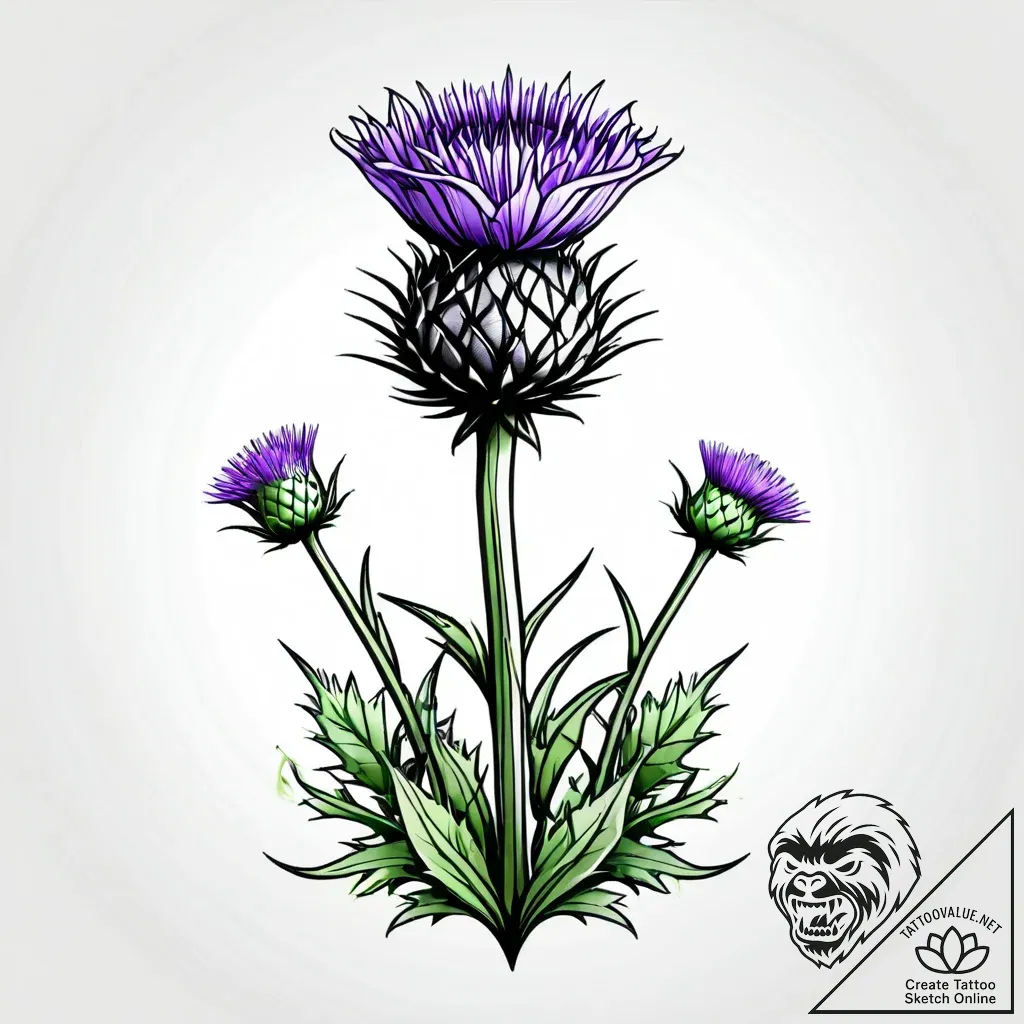 A thistle plant - style Jagger Old - tattoo sketch (13.11.2025 12:42)