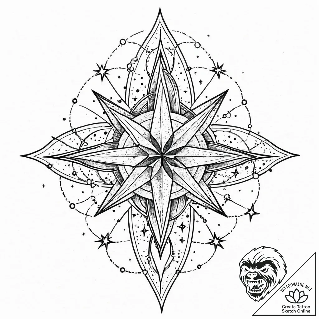 Tattoo sketch, earthsea stars constellation,... - style Jaeger Mini - tattoo sketch (13.11.2025 12:57)